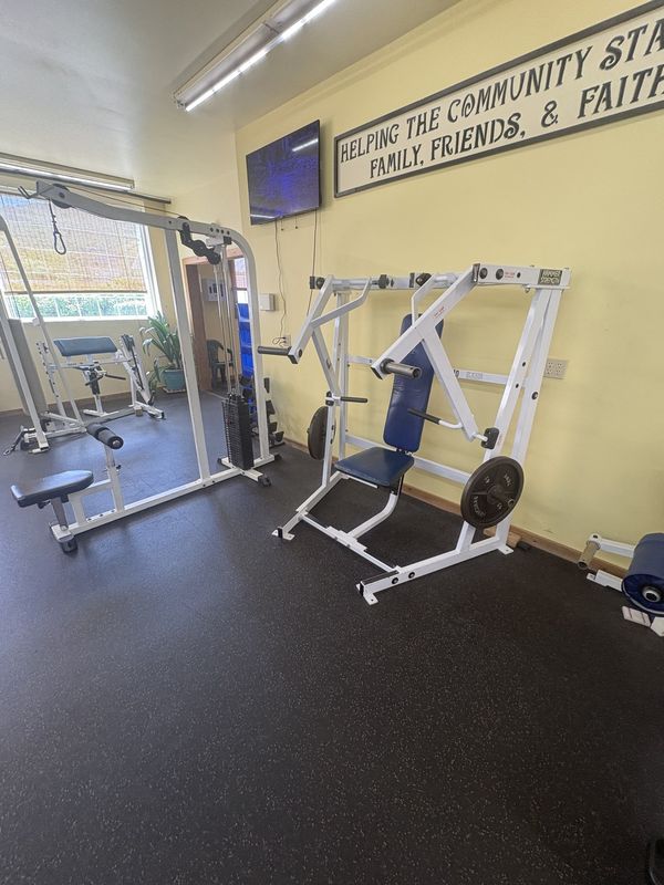 Squat rack and free-weight area